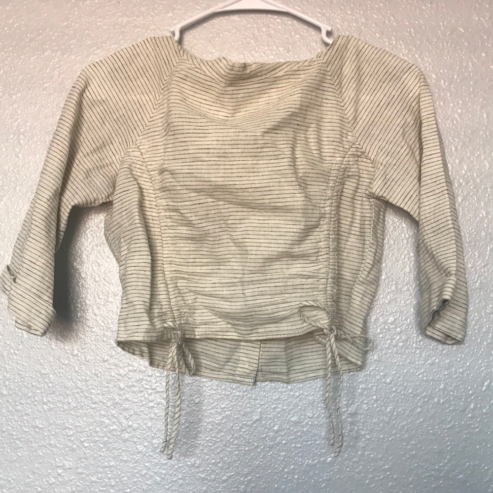 LINEN ZARA BASICS STRIPED TOP